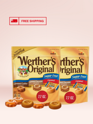 Pack of  2 | Werthers Original Hard Sugar Free Assorted Flavors, Caramel Coffee, Caramel Chocalate, Caramel Candy