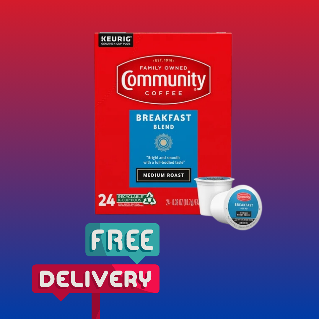 Community Coffee Breakfast Blend Pods for Keurig K-cups 24 Count